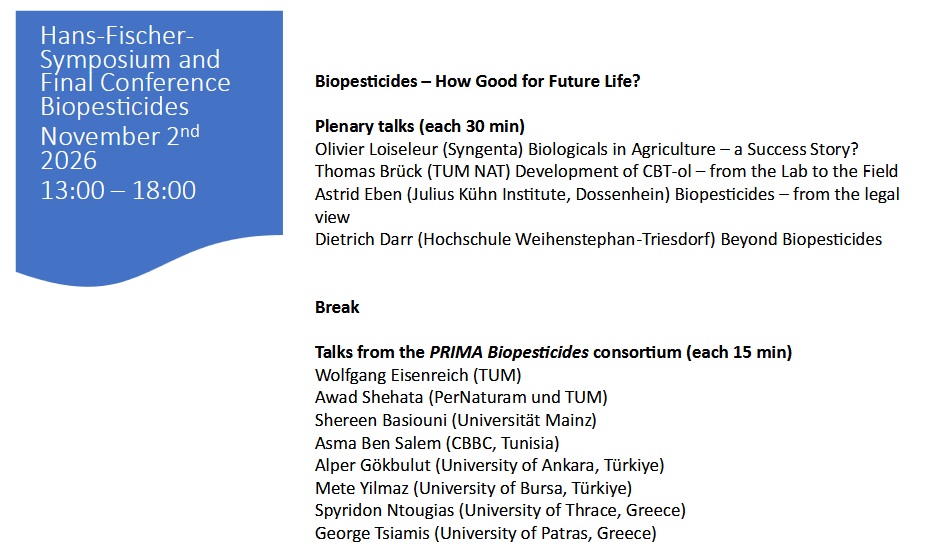 Hans-Fischer-Symposium 2026 on Biopesticides
